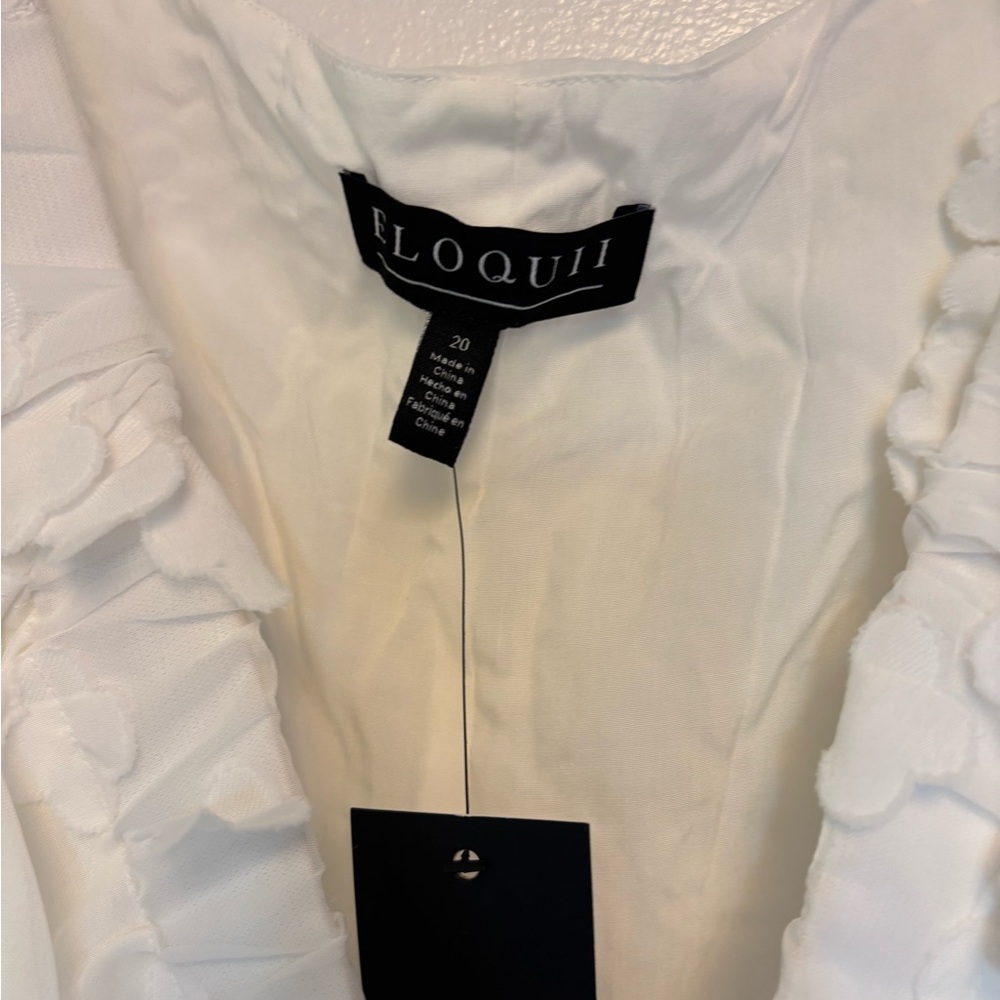 NWT Eloquii Size 20 White Textured Cut-Out Maxi Dress 3/4 Sleeve - Picture 4 of 4
